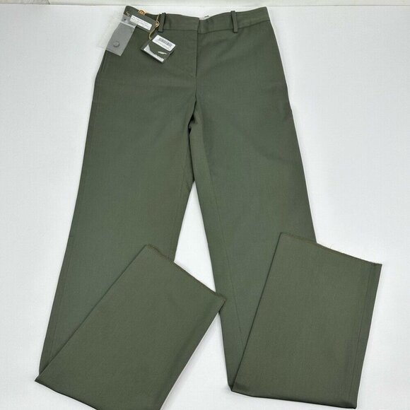 Loro Piana Women’s NWT Green Philadelphia Straight Leg Trouser EU40/US4/W28/L35 - Picture 1 of 14